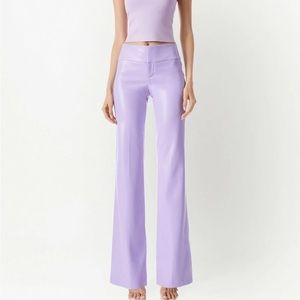 alice + olivia Olivia bootcut vegan leather purple trousers size 2 like new!